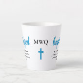 Gepersonaliseerd monogram BAPTISEERD Latte Mok (Voorkant)