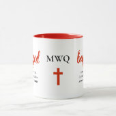 Gepersonaliseerd monogram BAPTISEERD Mok (Midden)