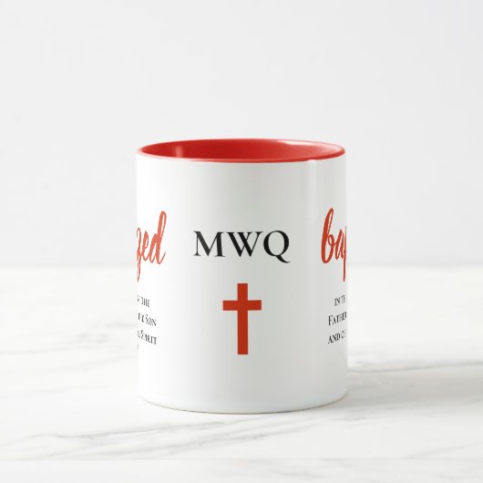 Gepersonaliseerd monogram BAPTISEERD Mok (Midden)