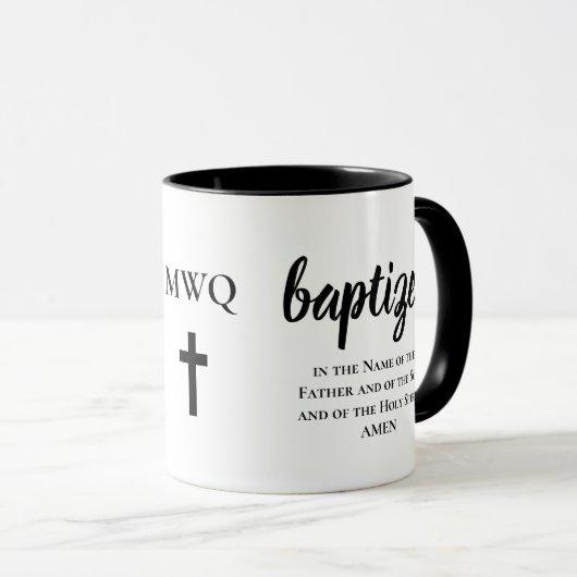 Gepersonaliseerd monogram BAPTISM Mok (Voorkant rechts)