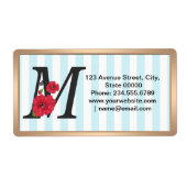 Gepersonaliseerd monogram bewerkbaar M tekst rode  Etiket (Voorkant)