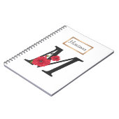 Gepersonaliseerd monogram bewerkbaar M tekst rode Notitieboek (Linkerzijde)