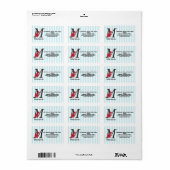 Gepersonaliseerd monogram bewerkbaar Mtext Red flo Etiket (Full Sheet)