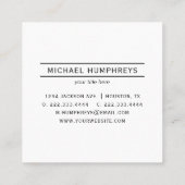 Gepersonaliseerd monogram | Black Vierkante Visitekaartje (Achterkant)