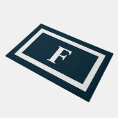 Gepersonaliseerd Monogram Blauw Initiaal Deurmat (Schuin)