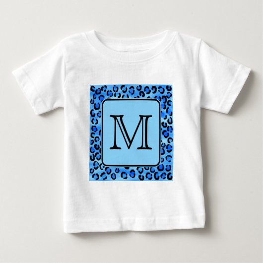 Gepersonaliseerd monogram, blauw luipspatroon. (Voorkant)