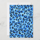 Gepersonaliseerd monogram, blauw luipspatroon. kaart (Achterkant)