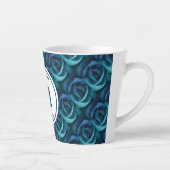 Gepersonaliseerd Monogram blauw Roos Christelijk Latte Mok (Rechts)