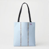Gepersonaliseerd Monogram Blauw Roze Moderne Sjabl Tote Bag (Voorkant)