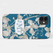 Gepersonaliseerd monogram, bloeiend vijn Botanisch Case-Mate iPhone Case (Achterkant (horizontaal))