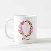 Gepersonaliseerd monogram bloemen letter O Koffiemok (Links)