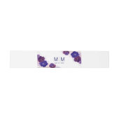 Gepersonaliseerd Monogram Bloemen Paarse Plum Brui Uitnodigingen Wikkel (Vlak)