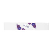 Gepersonaliseerd Monogram Bloemen Paarse Plum Brui Uitnodigingen Wikkel (Vlak)
