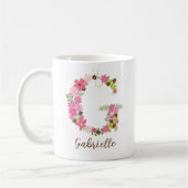Gepersonaliseerd monogram Bloemletter G Koffiemok (Links)