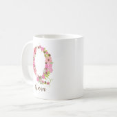 Gepersonaliseerd monogram Bloemletter Q Koffiemok (Voorkant links)