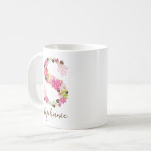 Gepersonaliseerd monogram Bloemletter S Koffiemok (Voorkant links)