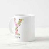 Gepersonaliseerd monogram Bloemletter Y Koffiemok (Voorkant links)