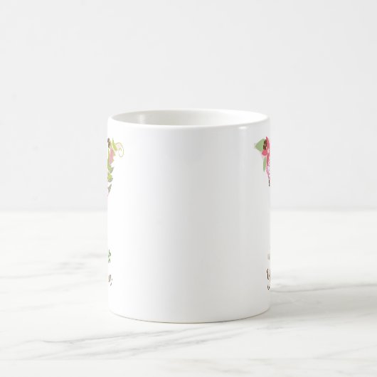 Gepersonaliseerd monogram Bloemletter Y Koffiemok (Center)