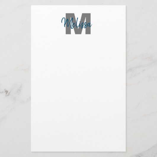 Gepersonaliseerd monogram briefpapier (Voorkant)