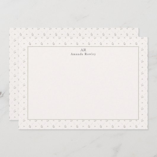 Gepersonaliseerd Monogram Briefpapier Bedankkaart (Voorkant / Achterkant)