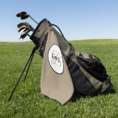 Gepersonaliseerd Monogram Brown White Golf Towel Golfhanddoek (Groen)