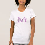 Gepersonaliseerd monogram bruidsmeisje shirt | lav<br><div class="desc">Gepersonaliseerde monogram bruidsmeisje t shirten | lila / lavendel paarse en wit. Monografische t - shirts met aangepaste naam in elegante scripttekst. Personaliseer voor bruidsmeisjes,  bloem meisje,  meid van eer,  matron van eer,  moeder van de bruid etc. Schattige idee voor huwelijksfeest,  vrijgezellenfeest en vrijgezellenfeest.</div>