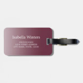Gepersonaliseerd monogram Burgundy Glitter Ombre N Bagagelabel (Achterkant horizontaal)