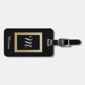 Gepersonaliseerd Monogram Business Gold Black Bagagelabel (Voorkant horizontaal)