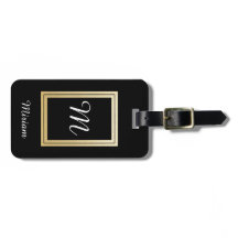 Gepersonaliseerd Monogram Business Gold Black
