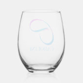 Gepersonaliseerd Monogram "C" Naam Abstract Spring Wijnglas Zonder Voet (Achterkant)