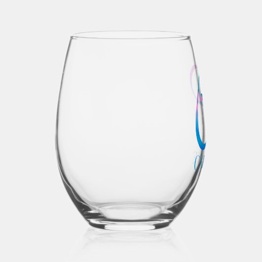 Gepersonaliseerd Monogram "C" Naam Abstract Spring Wijnglas Zonder Voet (Rechts)