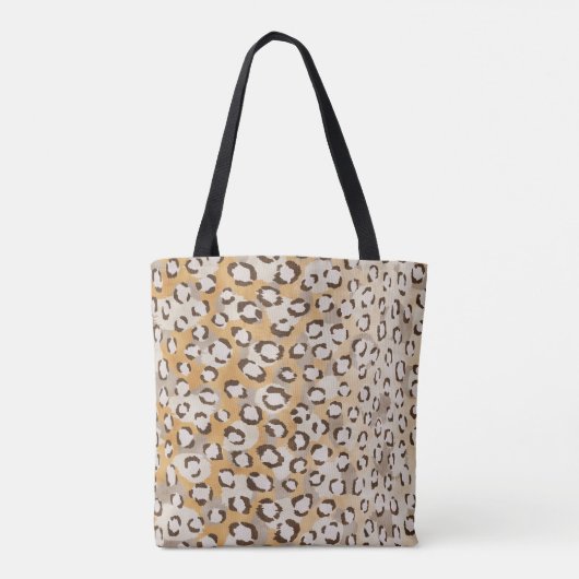 Gepersonaliseerd Monogram Cheetah Print Animal Pat Tote Bag (Achterkant)