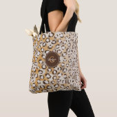 Gepersonaliseerd Monogram Cheetah Print Animal Pat Tote Bag (Dichtbij)
