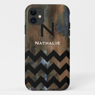 gepersonaliseerd monogram chevron op textuur Case-Mate iPhone case