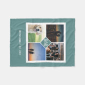 Gepersonaliseerd Monogram Custom 4 Fotocollage Fleece Deken (Voorkant (Horizontaal))