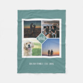 Gepersonaliseerd Monogram Custom 4 Fotocollage Fleece Deken (Voorkant)