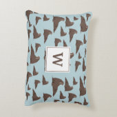 Gepersonaliseerd monogram Cute Walrus Pattern Accent Kussen (Achterkant (Verticaal))