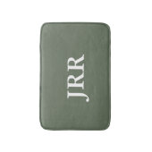 Gepersonaliseerd Monogram Deep Lichen Green Badmat (Voorkant Verticaal)