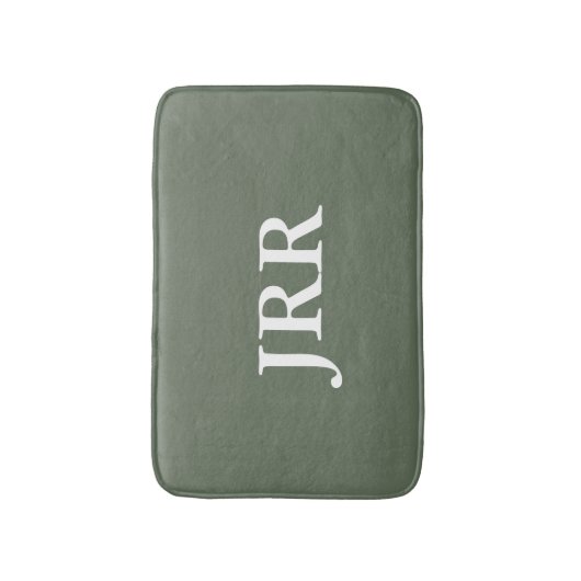 Gepersonaliseerd Monogram Deep Lichen Green Badmat (Voorkant Verticaal)
