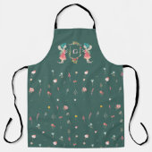 Gepersonaliseerd monogram Elegant Floral Garden Fa Schort (Voorkant)