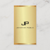 Gepersonaliseerd monogram elegant Gold look vertic Visitekaartje (Voorkant)