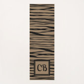 Gepersonaliseerd Monogram Elegante lijn Art Zwart  Yogamat (Voorkant)