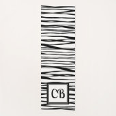 Gepersonaliseerd Monogram Elegante lijn Art Zwart  Yogamat (Voorkant)