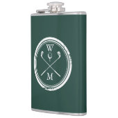 Gepersonaliseerd Monogram Emerald Green Golf Heupfles (Links)