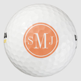 Gepersonaliseerd monogram en atoomOranje Lijst Golfballen