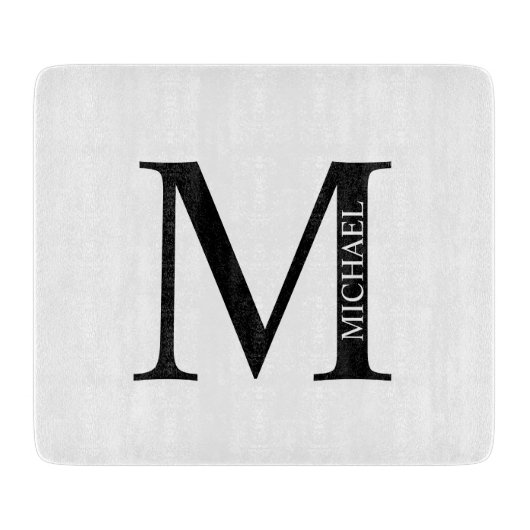 Gepersonaliseerd monogram en directielijn snijplank (Voorkant)