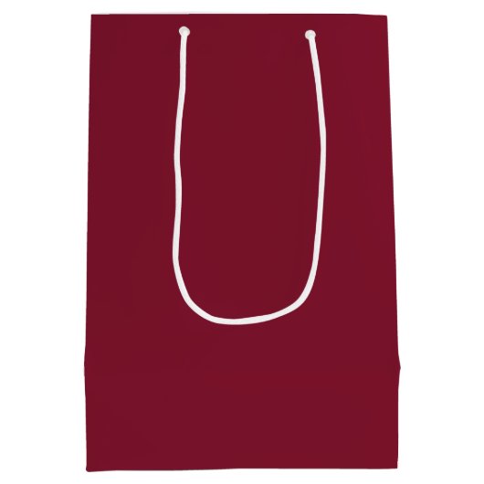 Gepersonaliseerd monogram en familienaam Burgundy  Medium Cadeauzakje (Achterkant)