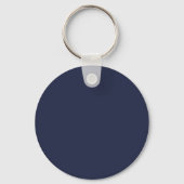 Gepersonaliseerd monogram en familienaam Navy Blue Sleutelhanger (Achterkant)