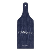 Gepersonaliseerd monogram en familienaam Navy Blue Snijplank (Voorkant)