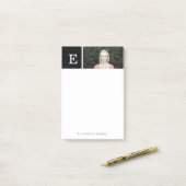 Gepersonaliseerd | Monogram en foto Post-it® Notes (Op bureau)